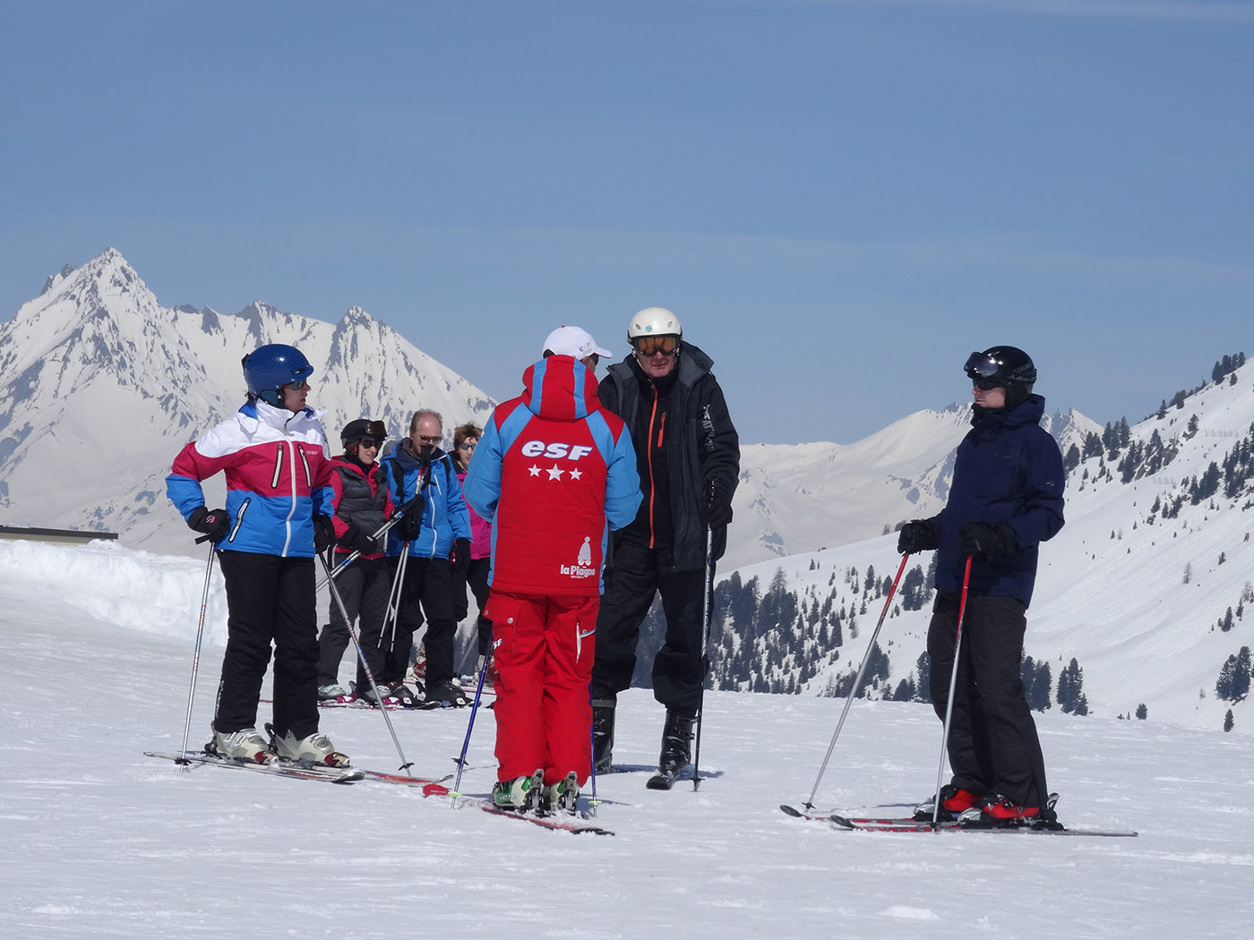 cours avec l'école de ski français à La Plagne
